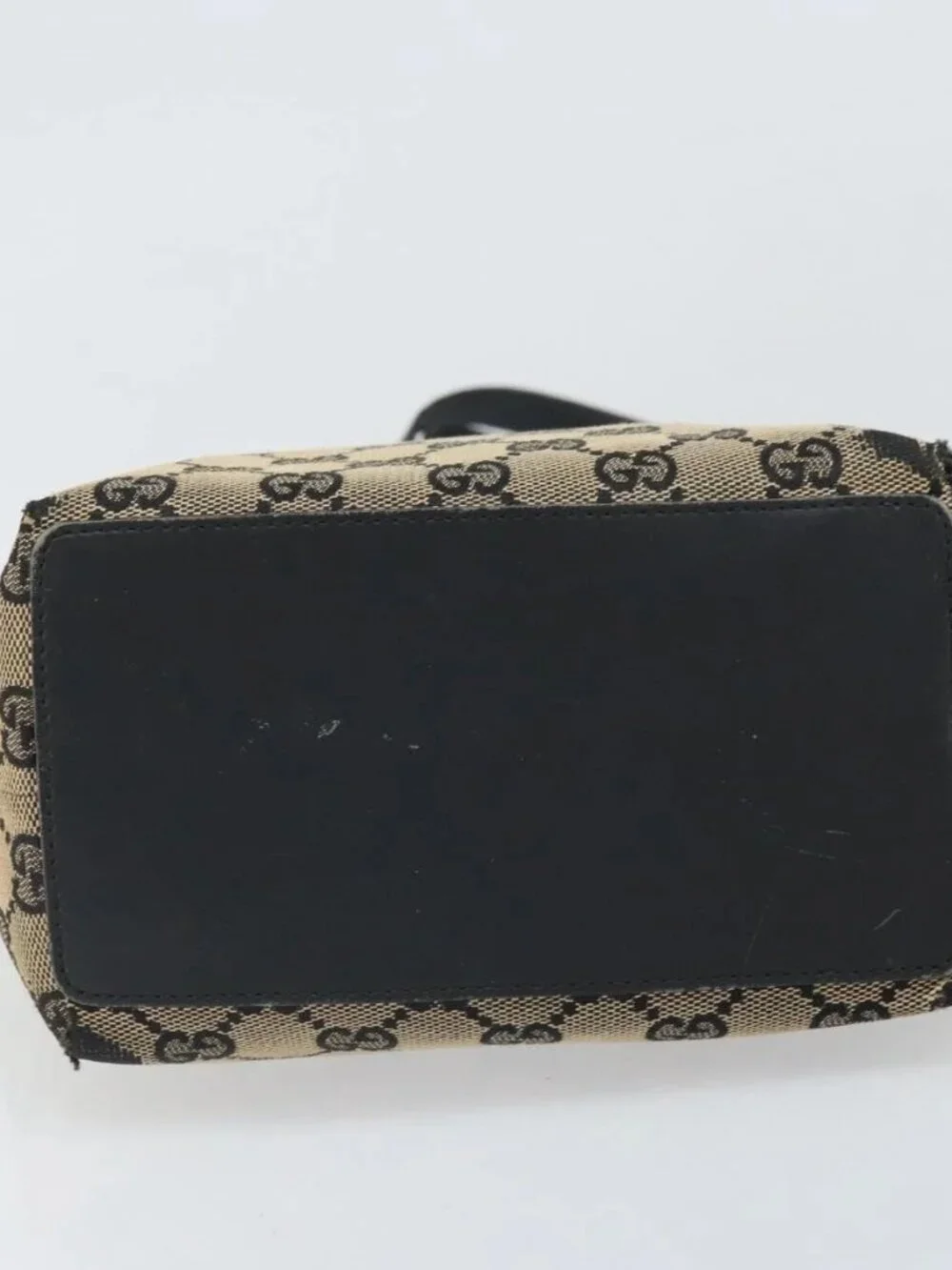 GUCCI GG Canvas Tote Bag Gold Navy 002 1099 2404 Auth ep13085